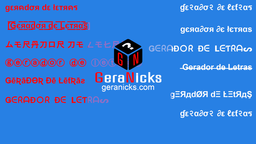Letras Separadas para Nicks - Gerador Online